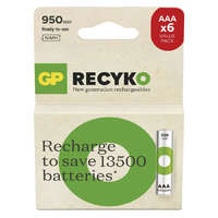 GP Batteries GP ReCyko B2511V 950mAh NiMH AAA/HR03 mikro ceruza akkumulátor (4+2db/bliszter)