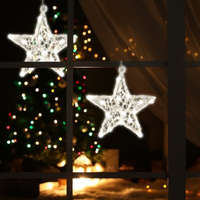Home by Somogyi Somogyi KID 211 B/WW fényes csillag ablakdísz, beltéri, elemes, 32 cm, 20 LED, meleg fehér