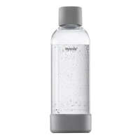 Mysoda Mysoda prémium palack szódagéphez, 1 liter, acél kupa és talp, 1 db-os, ezüst (MSO-1PB10M-S)