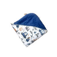 Hordozóba köthető takaró minky - kék autó