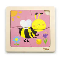 Viga Fa képes kirakó puzzle Viga 4 db méhecske