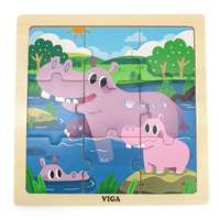 Viga Fa képes kirakó puzzle Viga 9 db víziló