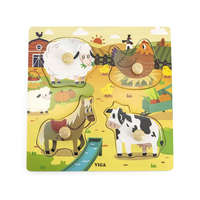 Viga Gyermek fa puzzle Viga Farm 4 db