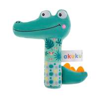 AKUKU Gyermek sípolós plüss játék csörgővel Akuku Krokodil