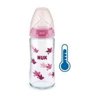 NUK Üveg cumisüveg széles nyakkal NUK FC hőmérséklet-jelzővel 240 ml rózsaszín