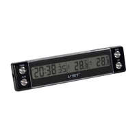  Digitális autós hőmérő LED-es kijelzővel az idő és a beltéri/kültéri hőmérséklet és világítás mérésére