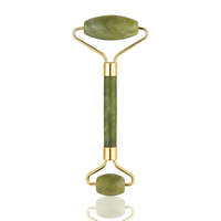 Jade, rózsakvarc arcmasszírozó roller és kő szett - dobozban