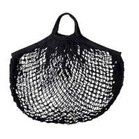 Környezettudatos hálós bevásárlótáska félkör alakú . FEKETE