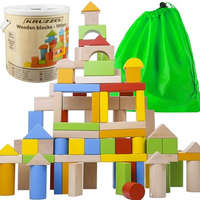 Kruzzel Fa kocka építő szett gyerekeknek - 100 db