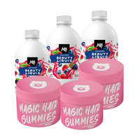 Magic Hair 3 havi Magic Hair Gummies gumivitamin kúra + 3 db Magic Body Beauty kollagénital vad bogyós csomag