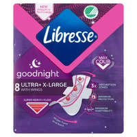 Libresse Libresse Ultra+ X-Large Goodnight szárnyas éjszakai egészségügyi betét (8 db)