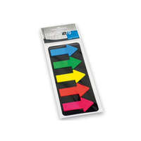 INFO NOTES Jelölőcímke 25x45mm, 5x25lap, műanyag nyíl Info Notes kék zöld sárga narancssárga rózsaszín