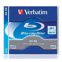 VERBATIM BD-RE BluRay lemez, újraírható, 25GB, 1-2x, 1 db, normál tok, VERBATIM