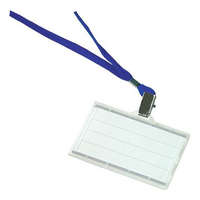 DONAU Azonosítókártya tartó, kék nyakba akasztóval, 85x50 mm, műanyag, DONAU