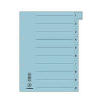 DONAU Regiszter, karton, A4, mikroperforált, DONAU, kék