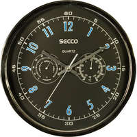 SECCO Falióra, 30,5 cm, páratartalom mérővel, hőmérővel SECCO, króm színű