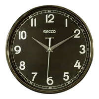 SECCO Falióra, 24,5 cm, fekete számlap, SECCO, króm színű keretes