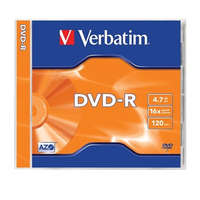VERBATIM DVD-R lemez, AZO, 4,7GB, 16x, 1 db, normál tok, VERBATIM