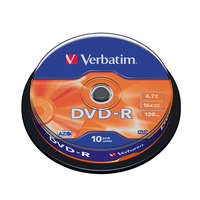 VERBATIM DVD-R lemez, AZO, 4,7GB, 16x, 10 db, hengeren, VERBATIM