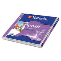 VERBATIM DVD+R lemez, nyomtatható, matt, ID, 4,7GB, 16x, 1 db, normál tok, VERBATIM