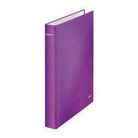 LEITZ Gyűrűs könyv, 4 gyűrű, D alakú, 40 mm, A4 Maxi, karton, LEITZ "Wow", lila