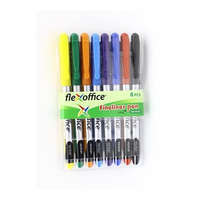 FLEXOFFICE Tűfilc készlet, 0,3 mm, FLEXOFFICE "FL01", 8 különböző szín