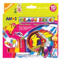 AMOS Üvegfóliafesték készlet, AMOS, 10 különböző szín