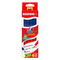 KORES Postairón, háromszögletű, KORES "Twin Jumbo", piros-kék 6 db/csomag