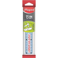 MAPED Vonalzó, műanyag, törhetetlen, 15 cm, MAPED "Study Unbreakable", vegyes színek