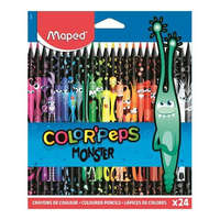 MAPED Színes ceruza készlet, háromszögletű, MAPED "Color&#039;Peps Monster" 24 különböző szín