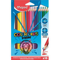 MAPED Színes ceruza készlet, háromszögletű, MAPED "Color&#039;Peps Strong", 18 különböző szín