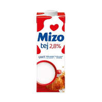 MIZO Tartós tej, visszazárható dobozban, 2,8%, 1 l, MIZO 12 db/csomag