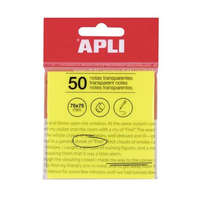 APLI Öntapadó jegyzettömb, átlátszó, vízálló, 75x75 mm, 50 lap, APLI, sárga