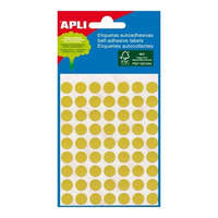 APLI Etikett, 8 mm kör, kézzel írható, színes, APLI, sárga, 288 etikett/csomag
