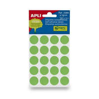 APLI Etikett, 19 mm kör, kézzel írható, színes, APLI, zöld 100 etikett/csomag