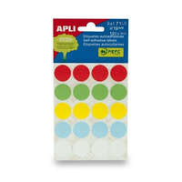 APLI Etikett, 19 mm kör, kézzel írható, színes, APLI, vegyes színek, 100 etikett/csomag