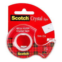 3M SCOTCH Ragasztószalag, adagolón, kézi, 19 mm x 7,5 m, 3M SCOTCH "Crystal"