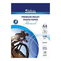 VICTORIA PAPER Fotópapír, tintasugaras, A4, 240 g, fényes, VICTORIA PAPER "Advanced"