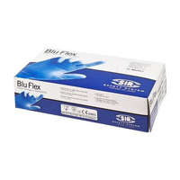 . Védőkesztyű, egyszer használatos, latex mentes, nitril, XL méret, 100 db, púder nélküli "Blu Flex"