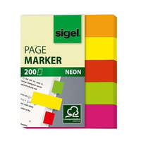 SIGEL Jelölőcímke, papír, 5x40 lap, 12x50 mm, SIGEL "Neon Mini", vegyes szín