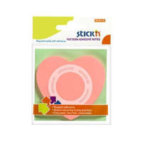 STICK N Öntapadó jegyzettömb, szív alakú, 70x70 mm, 50 lap, STICK N, rózsaszín