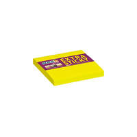 STICK N Öntapadó jegyzettömb, 76x76 mm, 90 lap, STICK N "Extra Sticky", neon sárga