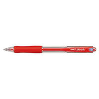 UNI Golyóstoll, 0,3 mm, nyomógombos, UNI "SN-100 Laknock", piros