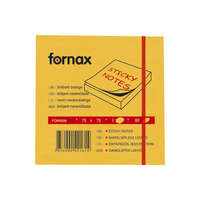 Fornax Jegyzettömb öntapadó, 75x75mm, 80lap, Fornax neon narancs 2 db/csomag