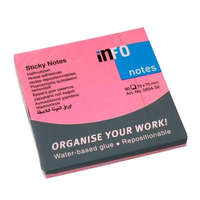 Info Notes Jegyzettömb öntapadó, 75x75mm, 80lap, Info Notes brilliant rózsaszín 2 db/csomag