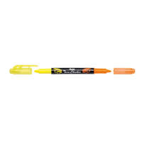 Pentel Szövegkiemelő kétvégű 1/3,5mm, vágott hegyű, Pentel sárga/narancs 2 db/csomag