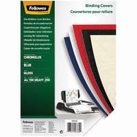 FELLOWES Hátlap, A4, 250 g, fényes, Fellowes® ChromoLux, 100 db/csomag, kék