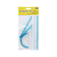 EDUCA Vonalzókészlet, 20 cm egyenes vonalzó, szögmérő, 45°, 10 cm-es és 60°, 14 cm-es háromszög vonalzó, 4 db/bliszter Educa