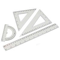 Egyéb Vonalzó készlet 4 darabos 30cm, vonalzó, szögmérő, 45° és 60° háromszög vonalzók 2 db/csomag