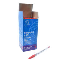 Bluering Golyóstoll eldobható kupakos Bluering® , írásszín piros 50 db/csomag